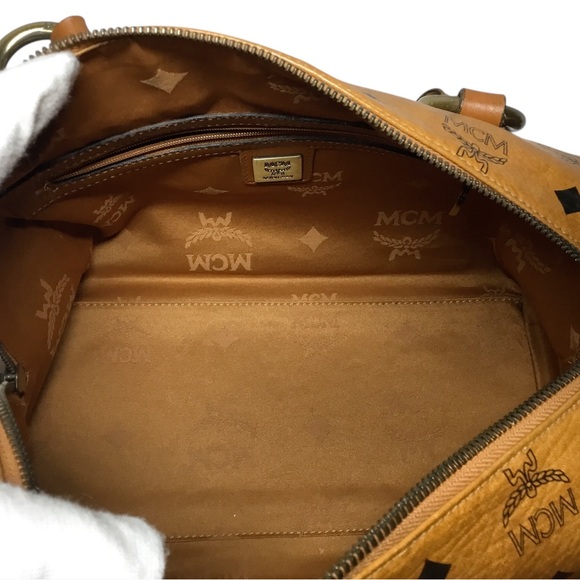 Authentic MCM Cognac Logo Satchel - Picture 5 of 16
